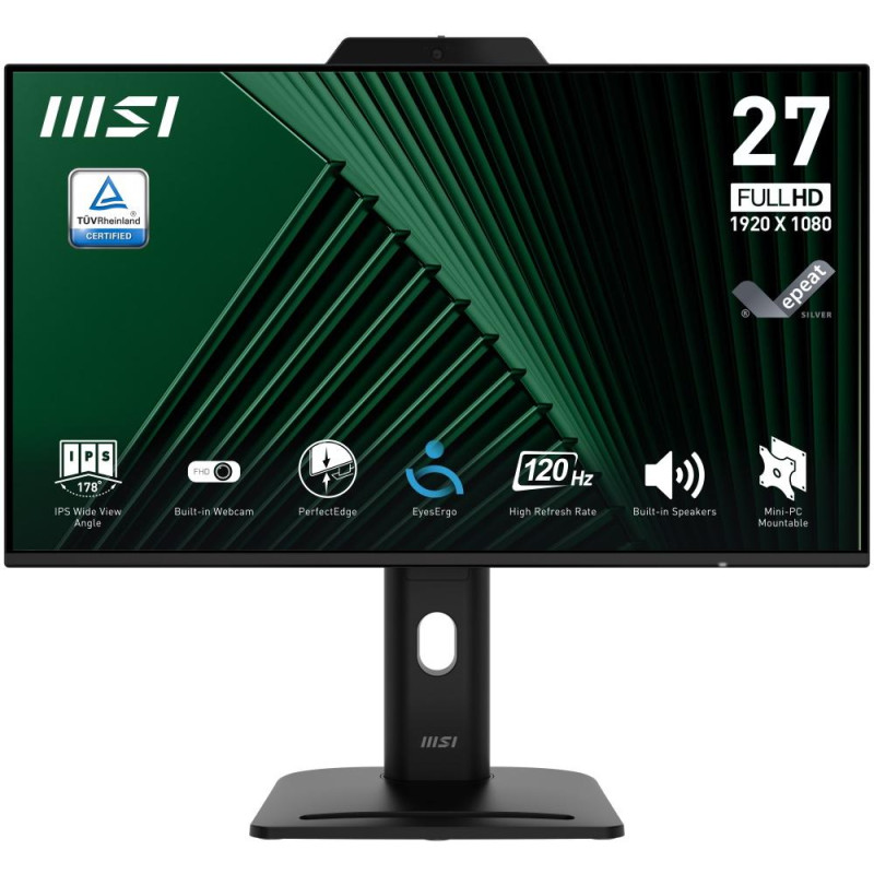 MSI PRO MP272PMG/ 27"/ 1920x1080/ IPS/ 4ms/ 120Hz/ 300cd/m2/ 1500:1/ HDMI/ DP/ USB/ VESA/ černý
