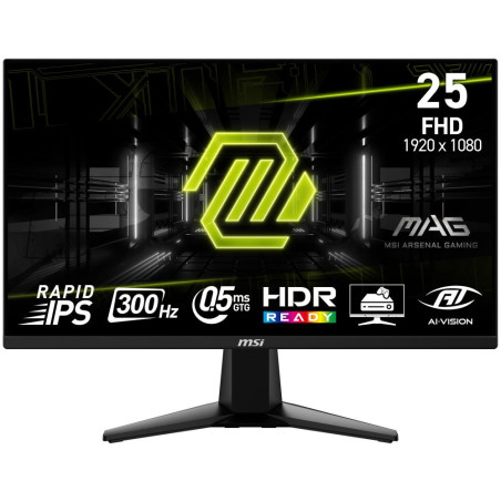 MSI Gaming MAG 255XF/ 25"/ 1920x1080/ IPS/ 0,5ms/ 300Hz/ 250cd/m2/ 1000:1/ HDMI/ DP/ VESA/ černý
