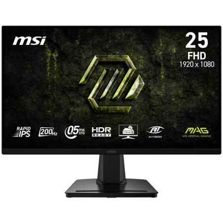 MSI Gaming MAG 256F E20/ 25"/ 1920x1080/ IPS/ 0,5ms/ 200Hz/ 300cd/m2/ 1000:1/ HDMI/ DP/ VESA/ černý