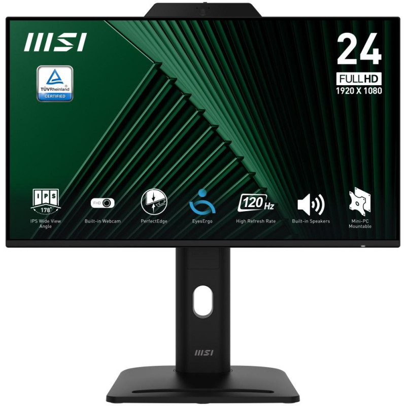 MSI PRO MP245PDG E14/ 24"/ 1920x1080/ IPS/ 4ms/ 120Hz/ 300cd/m2/ 1500:1/ HDMI/ DP/ USB/ VESA/ černý