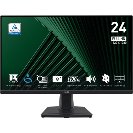 MSI PRO MP245G/ 24"/ 1920x1080/ IPS/ 4ms/ 100Hz/ 300cd/m2/ 1300:1/ HDMI/ DP/ VESA/ černý