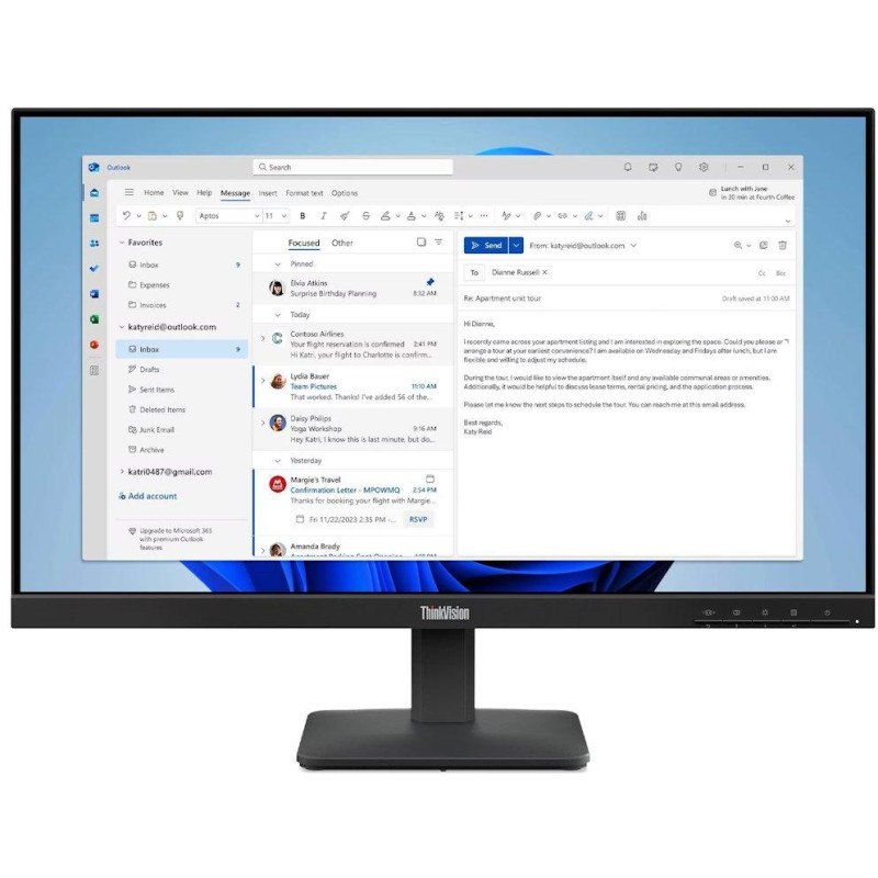 Lenovo S24-4e/ 23,8" IPS/ 16:9/ 1920x1080/ 100Hz/ 250cd/m2/ 1300:1 / 4ms/ HDMI/ VGA/ černý