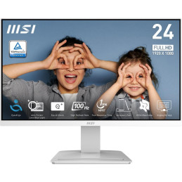 MSI PRO MP2412W/ 24"/ 1920x1080/ VA/ 4ms/ 100Hz/ 250cd/m2/ 3000:1/ HDMI/ DP/ VESA/ bílý