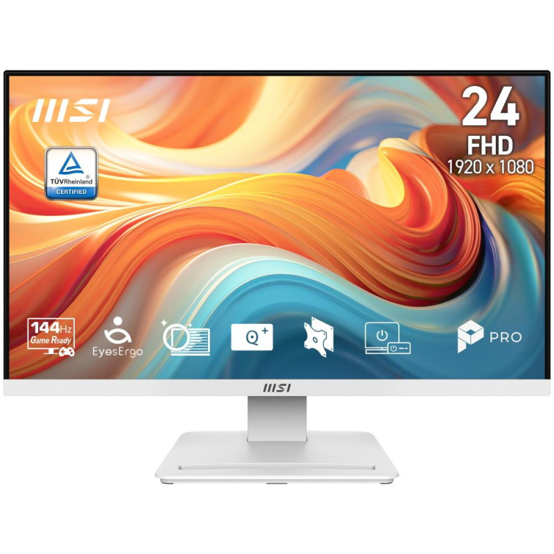MSI PRO MP241W E14V/ 24"/ 1920x1080/ VA/ 4ms/ 144Hz/ 250cd/m2/ 3500:1/ HDMI/ DP/ VESA/ bílý