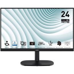 MSI PRO MP245V/ 24"/ 1920x1080/ VA/ 4ms/ 100Hz/ 300cd/m2/ 4000:1/ HDMI/ VESA/ černý