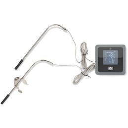 NEDIS chytrý bezdrátový teploměr na maso/ Bluetooth/ 2 sondy/ 0 - 300 °C/ 2x AAA/LR03/ Android/ iOS/ černo-šedý