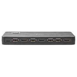 NEDIS HDMI převodník/ USB-C zásuvka/ 2x HDMI vstup/ 4x USB-A zásuvka/ 1x HDMI výstup/ 1cestný/ 4K@60Hz/ 18 Gbps/ ABS/ an