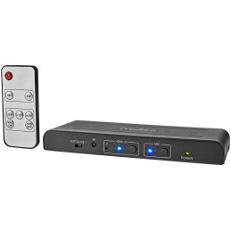 NEDIS HDMI extraktor/ 2x HDMI vstup/ TosLink zásvuka/ 1x 3.5 mm/ 1x HDMI výstup/ 2x RCA/ 4K@60Hz/ 18 Gbps/ kov/ antracit