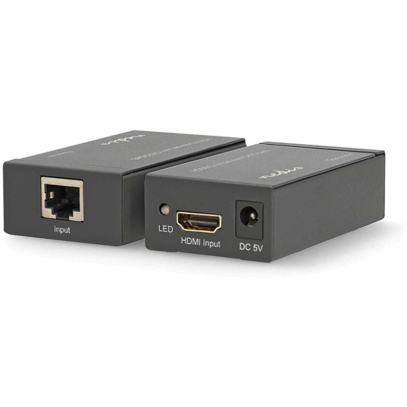 NEDIS HDMI extender/ přes Cat6/ do 60 m/ 1080p/ 1.65 Gbps/ kov/ antracit