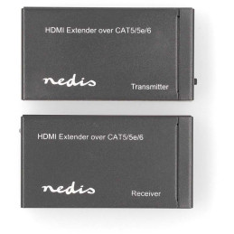 NEDIS HDMI extender/ přes Cat6/ do 60 m/ 1080p/ 1.65 Gbps/ kov/ antracit