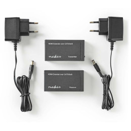 NEDIS HDMI extender/ přes Cat6/ do 60 m/ 1080p/ 1.65 Gbps/ kov/ antracit