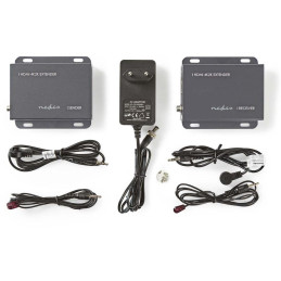 NEDIS HDMI extender/ přes Cat6/ do 50 m/ 4K@30Hz/ 10.2 Gbps/ funkce IR return/ kov/ antracit