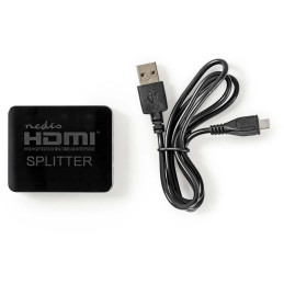 NEDIS HDMI rozbočovač/ 2x HDMI výstup/ 4K@30Hz/ 2.25 Gbps/ ABS / PVC/ černý