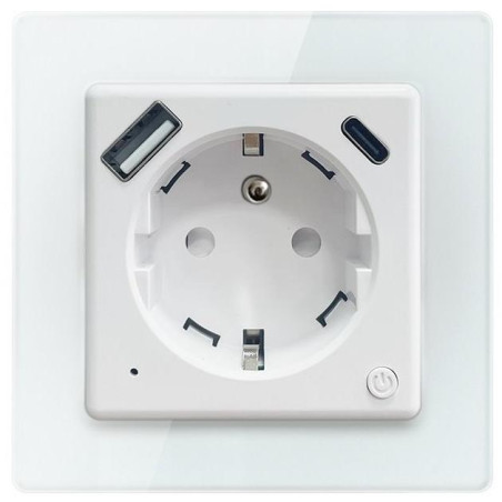 IMMAX NEO SMART chytrá vnitřní zásuvka Nexa s kolíkem (typ E)/ 1x USB/ 1x USB-C/ PD 20W/ Zigbee/ LIDL/ TUYA