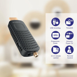 OPRAVENÉ - STRONG DVB-T/T2 tuner HDMI stick SRT 84/ Full HD/ H.265/HEVC/ externí anténa/ EPG/ PVR/ HDMI/ USB/ micro USB/...