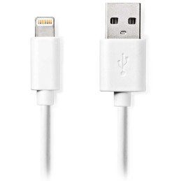 NEDIS synchronizační a nabíjecí kabel/ Apple Lightning 8-pin zástrčka - USB A zástrčka/ bílý/ bulk/ 2m