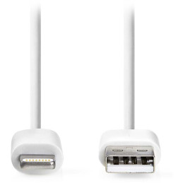 NEDIS synchronizační a nabíjecí kabel/ Apple Lightning 8-pin zástrčka - USB A zástrčka/ bílý/ bulk/ 2m