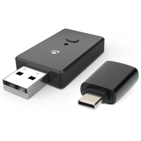 NEDIS bezdrátový audio adaptér do auta 2v1/ Android auto/ Apple Carplay/ AAC/ SBC/ Bluetooth/ USB-C/ černý
