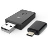 NEDIS bezdrátový audio adaptér do auta 2v1/ Android auto/ Apple Carplay/ AAC/ SBC/ Bluetooth/ USB-C/ černý