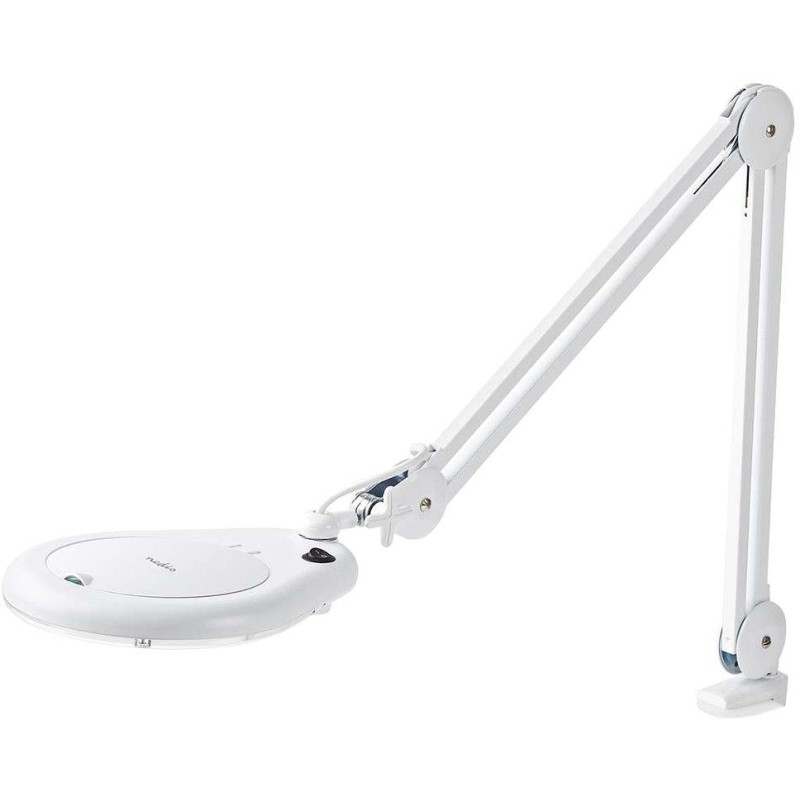 NEDIS zvětšovací stolní LED lampa/ čočka 3 dioptrie/ spotřeba 9 W/ teplota 6500 K/ světelný tok 720 lm/ bílá
