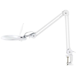 NEDIS zvětšovací stolní LED lampa/ čočka 3 dioptrie/ spotřeba 9 W/ teplota 6500 K/ světelný tok 720 lm/ bílá