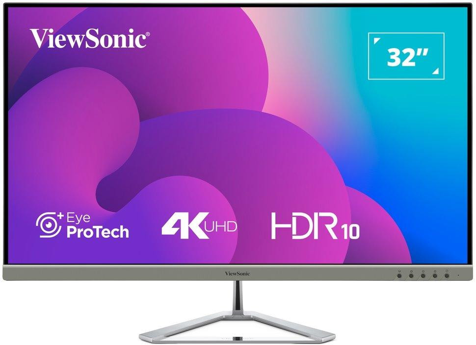 ViewSonic VX3276-4K-MHD-2 32" 16:9, 2560 x 1440 VA monitor, 75Hz, 10 bit colour, 2 HDMI, DP, Mini DP, speakers. strieborný