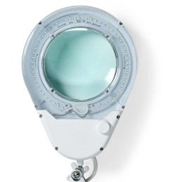 NEDIS zvětšovací stolní LED lampa/ čočka 3 dioptrie/ spotřeba 9 W/ teplota 6500 K/ světelný tok 720 lm/ bílá