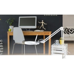 NEDIS zvětšovací stolní LED lampa/ čočka 3 dioptrie/ spotřeba 9 W/ teplota 6500 K/ světelný tok 720 lm/ bílá