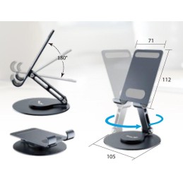 GENIUS G-Stand M100 přenosný stojan na telefon, otočný 360°, naklápěcí, hliníkový