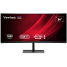ViewSonic VG3419C-2 34" 21:9, 3440 x 1440, VA, zakrzywiony, HDMI, DP, 96 W USB-C, USB, J45, przełącznik KVM, głośniki, regulacja