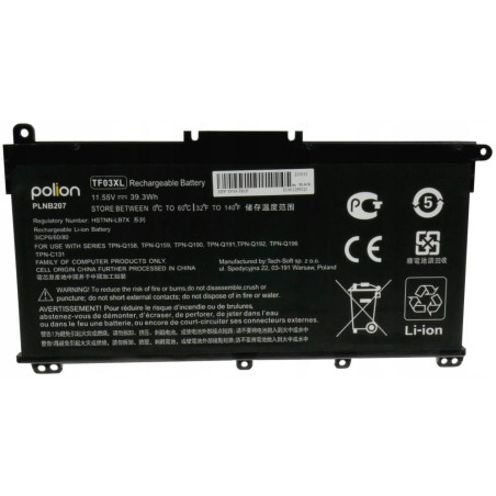 TRX Baterie Polion TF03XL/ 3400mAh/ 39Wh/ pro HP Pavilion 14-BF 15-CC 17-AR/ neoriginální