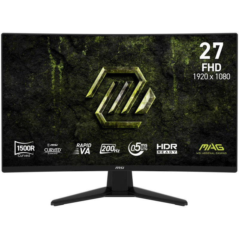 MSI Gaming MAG 274CF E20/ 27"/ 1920x1080/ VA/ 0,5ms/ 200Hz/ 300cd/m2/ 3500:1/ HDMI/ DP/ VESA/ černý