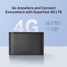 TP-Link Mercusys MT110 mobilní LTE Modem s WiFi routerem, 1x slot SIM, 150Mbps na 2,4GHz, baterie 2200mAh