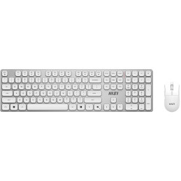 MSI set klávesnice s myší FORGE K210 Wireless Combo White/ bezdrátový/ bílostříbrný/ dobíjecí/ USB/ CZ+SK layout