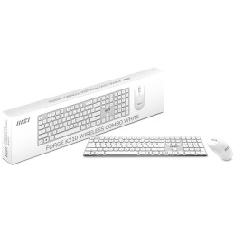 MSI set klávesnice s myší FORGE K210 Wireless Combo White/ bezdrátový/ bílostříbrný/ dobíjecí/ USB/ CZ+SK layout