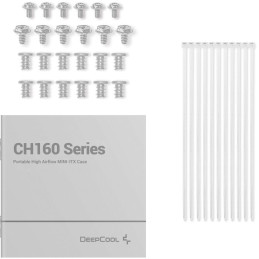 POŠKOZENÝ OBAL - DEEPCOOL skříň CH160 / miniITX / USB 3.0 / USB-C / prosklená bočnice / držadlo / bílá