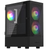Krux Gehäuse Vako RGB / ATX / 3x120mm RGB-Lüfter / 2xUSB 2.0 / USB 3.0 / Schwarz