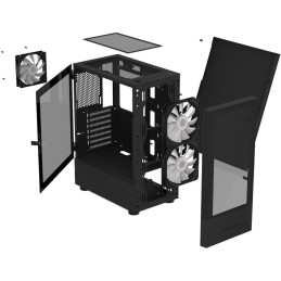 Krux skříň Vako RGB / ATX / 3x120mm RGB fan / 2xUSB 2.0 / USB 3.0 / černá