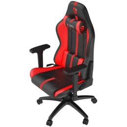 SPC Gear SR400 RD herní židle imitace kůže černočervená