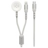 Kabel magnetyczny Swissten Braided 2w1 do Apple Watch i Lightning, USB-C 1,2 m, biały