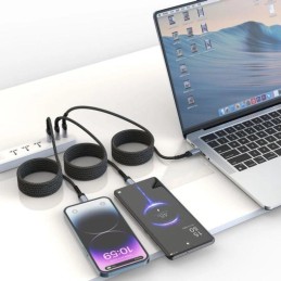 Swissten magnetický datový kabel samonavíjecí usb-c / usb-c 1 m