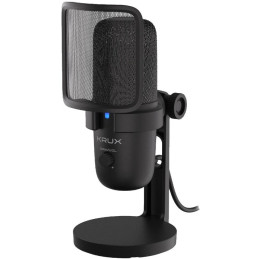 Krux mikrofon Emote 2000S / stolní / 2 typy filtrů / 3,5mm jack / USB-C / černý