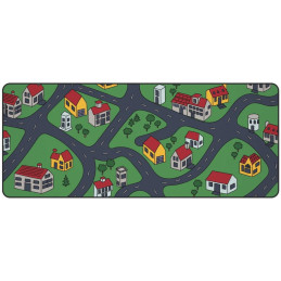 Krux podložka na stůl Space City XXL / 40x97 cm / voděodolná / design dětské město