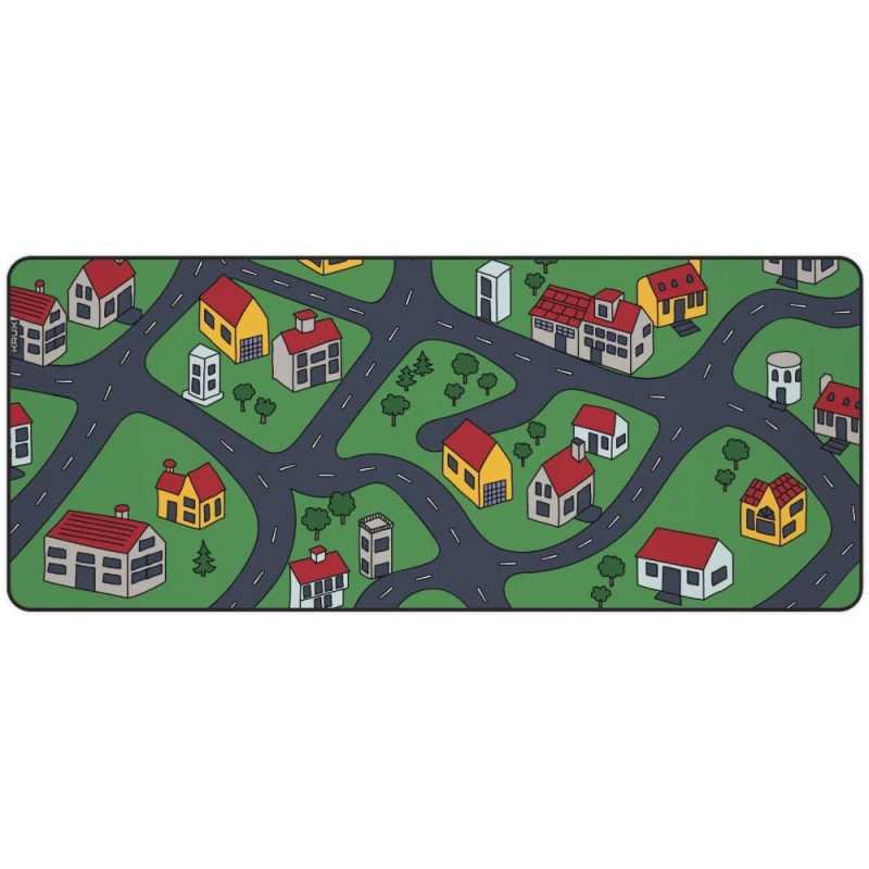 Krux podložka na stůl Space City XXL / 40x97 cm / voděodolná / design dětské město