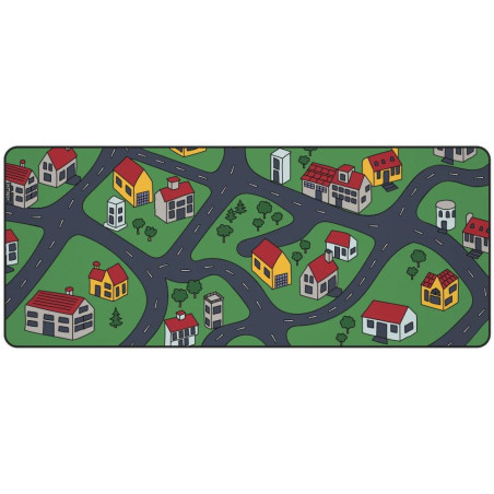 Krux podložka na stůl Space City XXL / 40x97 cm / voděodolná / design dětské město