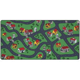 Krux podložka na stůl Space City MAX / 60x120 cm / voděodolná / design dětské město