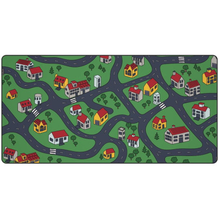 Krux podložka na stůl Space City MAX / 60x120 cm / voděodolná / design dětské město