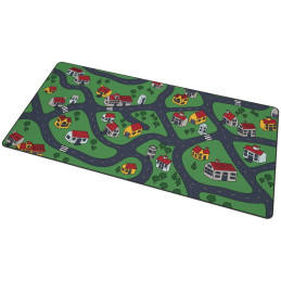 Krux podložka na stůl Space City MAX / 60x120 cm / voděodolná / design dětské město