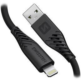 Swissten datový kabel soft silicone usb / lightning 1,5 m 60w černý