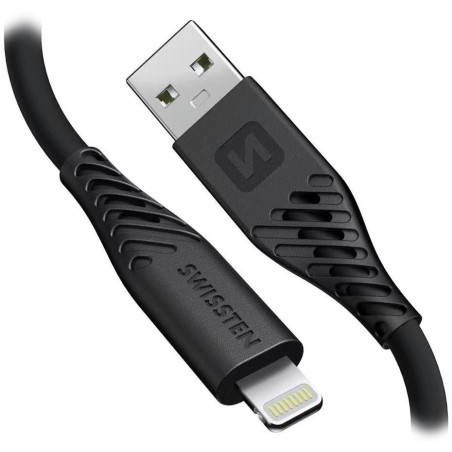 Swissten datový kabel soft silicone usb / lightning 1,5 m 60w černý